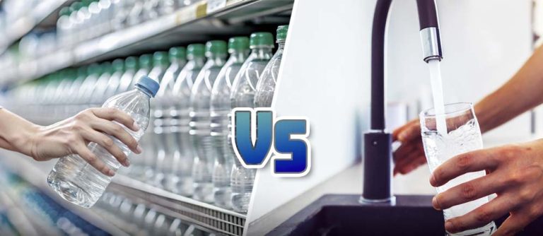 bottiglie di plastica vs rubinetto della cucina